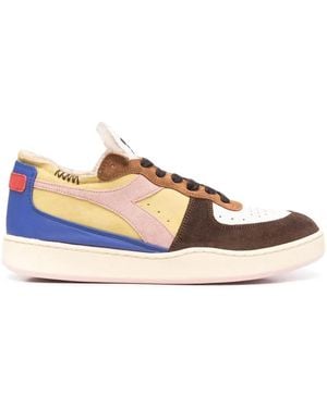 Diadora Colour-Block Lace-Up Trainers - Yellow