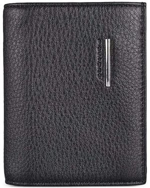 Piquadro Grained Leather Passport Holder - Black