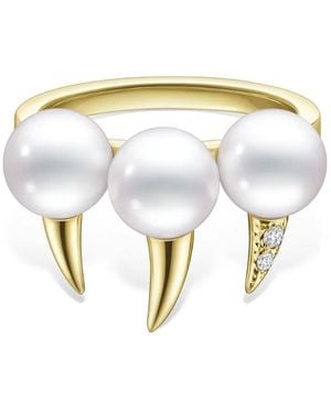 Tasaki 18Kt Collection Line Danger Fang Pearl Ring - White