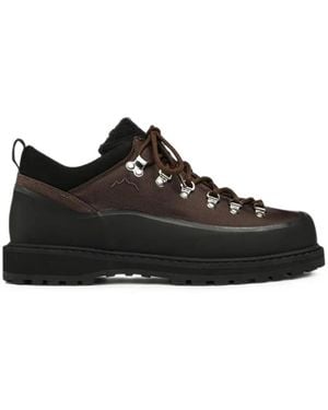 Diemme Roccia Basso Paneled Lace-Up Sneakers - Black