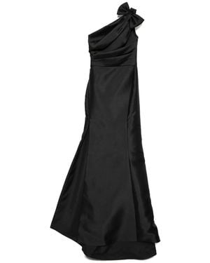 Amsale Drapiertes Mikado Abendkleid - Schwarz