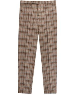 Slowear Pantalon Droit À Carreaux - Natural