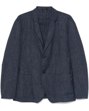 Giorgio Armani Blazer Met Slub-Textuur - Blauw