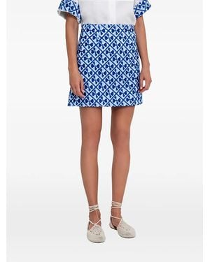 Greek Archaic Kori Printed Mini Skirt - Blue