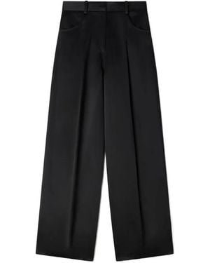 Sandro Satin-Effect Wide-Leg Trousers - Black
