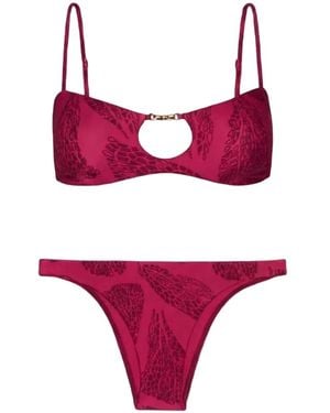 ViX Candice Darla Printed Cut-Out Bikini - Pink
