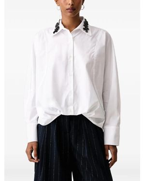 ERMANNO FIRENZE Bead-Embellished Poplin Shirt - White