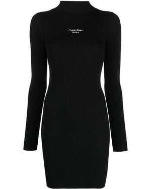Calvin Klein Abito Con Ricamo - Nero