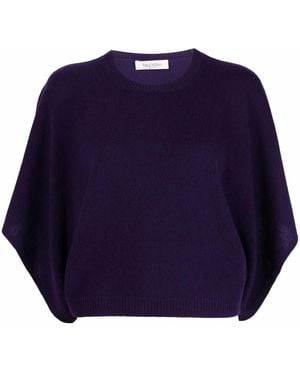 Valentino Garavani Batwing-Sleeve Knitted Top - Blue