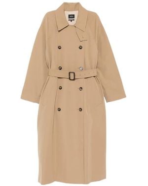 A.P.C. Gabardina Con Doble Botonadura Y Cinturón - Neutro