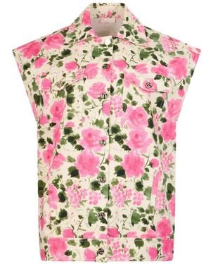 Liu Jo Floral-Print Gilet - Pink