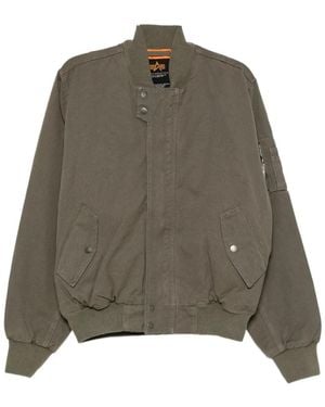 Alpha Industries Zip-Fastening Bomber Jacket - Green