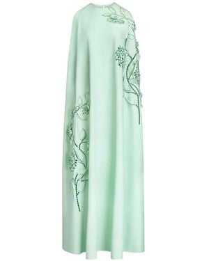 Oscar de la Renta Flower-Cutouts Caftan Dress - Green