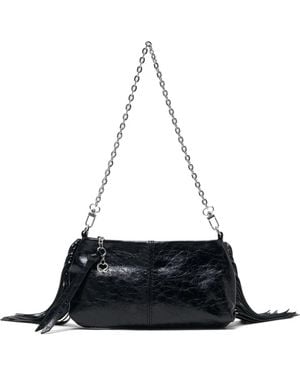 Maje Bolso De Mano M Miss Con Flecos - Blanco