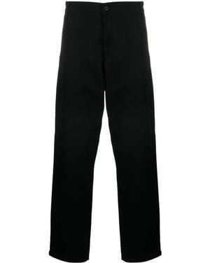 Carhartt Calder Mid-Rise Wide-Leg Twill Trousers - Black