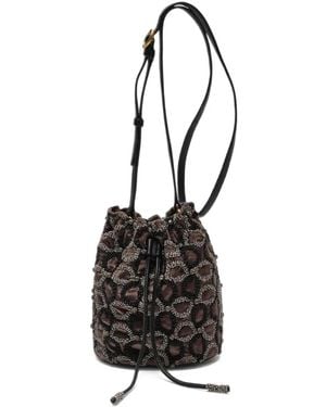 Maliparmi Beaded-Embroidered Bucket Bag - Black