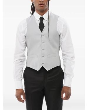 Corneliani Button-Up Wool Waistcoat - White