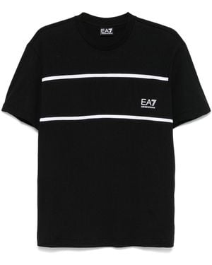 EA7 Logo-Print T-Shirt - Black