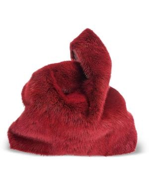 Simonetta Ravizza Fur-Texture Tote Bag - Red