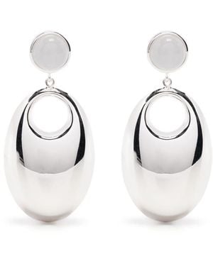 RAGBAG STUDIO Oval-Shape Earrings - White