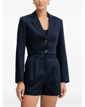 Guess Single-Breasted Cropped Blazer - Blue