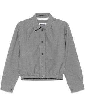Jil Sander Pointed-Collar Bomber Jacket - Grey