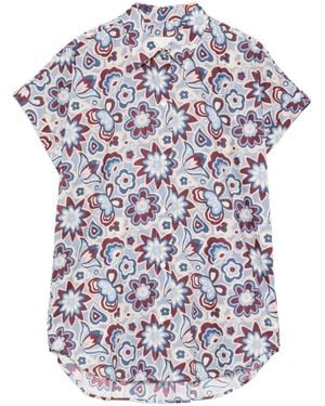 Xacus Floral-Print Shirt - White