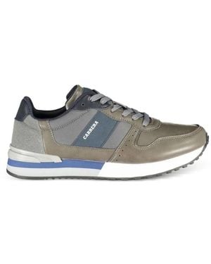 Carrera Lace-Up Panelled Leather Trainers - Grey