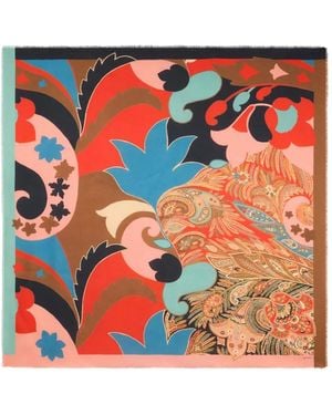 Etro Fular Con Motivo Floral En Jacquard - Naranja