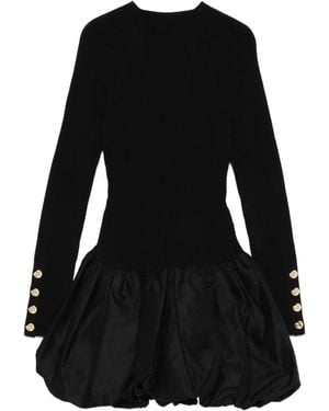 Aje. Moonlight Puffball-Hem Dress - Black