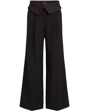 Karl Lagerfeld Kl Studio Tailored Wide-Leg Trousers - Black