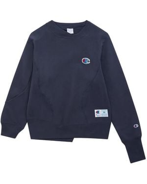 Undercover X Champion Patchwork Crew-Neck Sweatshirt - Blue