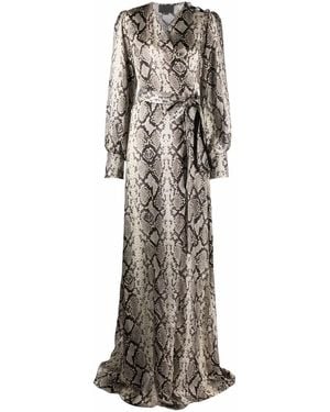 Philipp Plein Python-Print Silk Long Dress - Multicolour