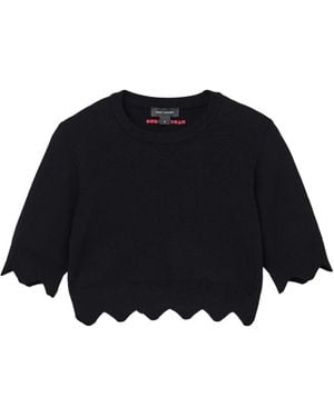 Marc Jacobs Scalloped-Edge Cropped Top - Black