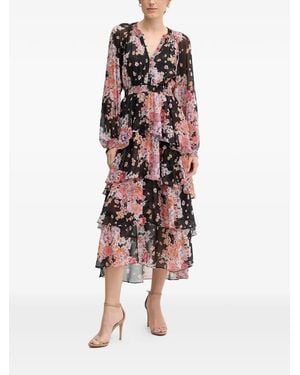 Hale Bob Adalee Floral-Print Tiered Midi Dress - White