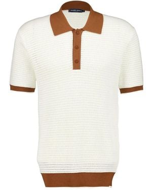 Frescobol Carioca Vidal V-neck Crochet Polo Shirt - ホワイト