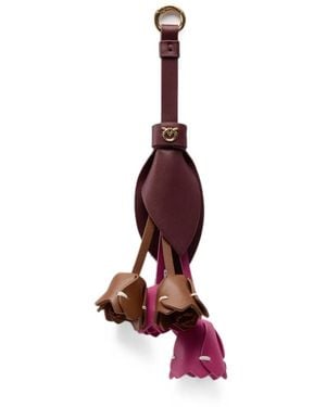 Pinko Love Birds Floral Bag Charm - Red