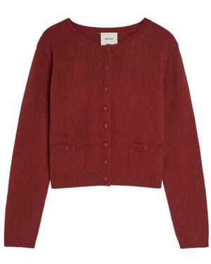 Reformation Clara Patch-Pocket Cardigan - Red
