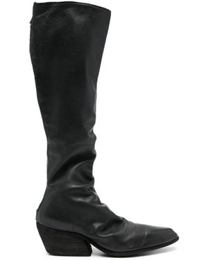 Guidi 55 Mm Leren Knielaarzen - Zwart