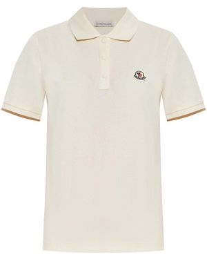 Moncler Logo-Patch Polo Shirt - White