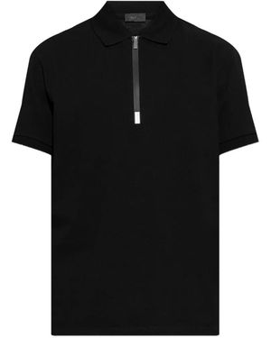 Moncler Zip Polo Shirt - Black