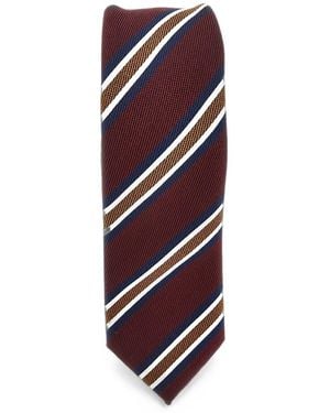 Emporio Armani Striped Silk Tie - Purple