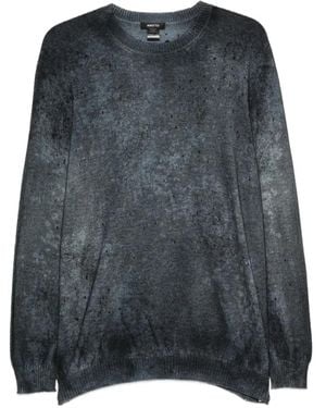 Avant Toi Distressed-Effect Acid-Wash Jumper - Grey