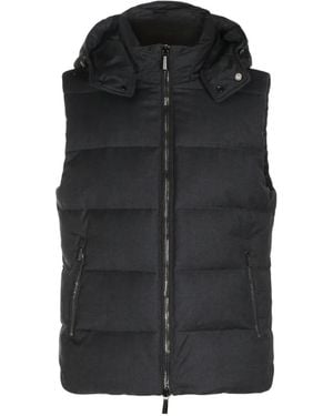 Moorer Hooded Sleeveless Padded Coat - Black