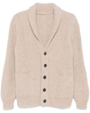 Fortela Brushed Alpaca-Wool Shawl Cardigan - Natural