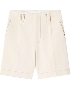 Lanvin Topstitch Cotton Shorts - White
