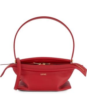 Loewe Small Whisker Leather Tote Bag - Red