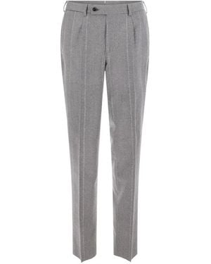 Gabriele Pasini Pinstripe Virgin Wool Trousers - Grey