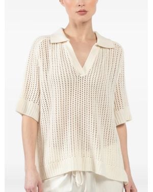 SABLYN Geripptes T-Shirt - Natur