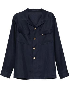 Tagliatore Chest Flap Pocekts Jacket - Blue
